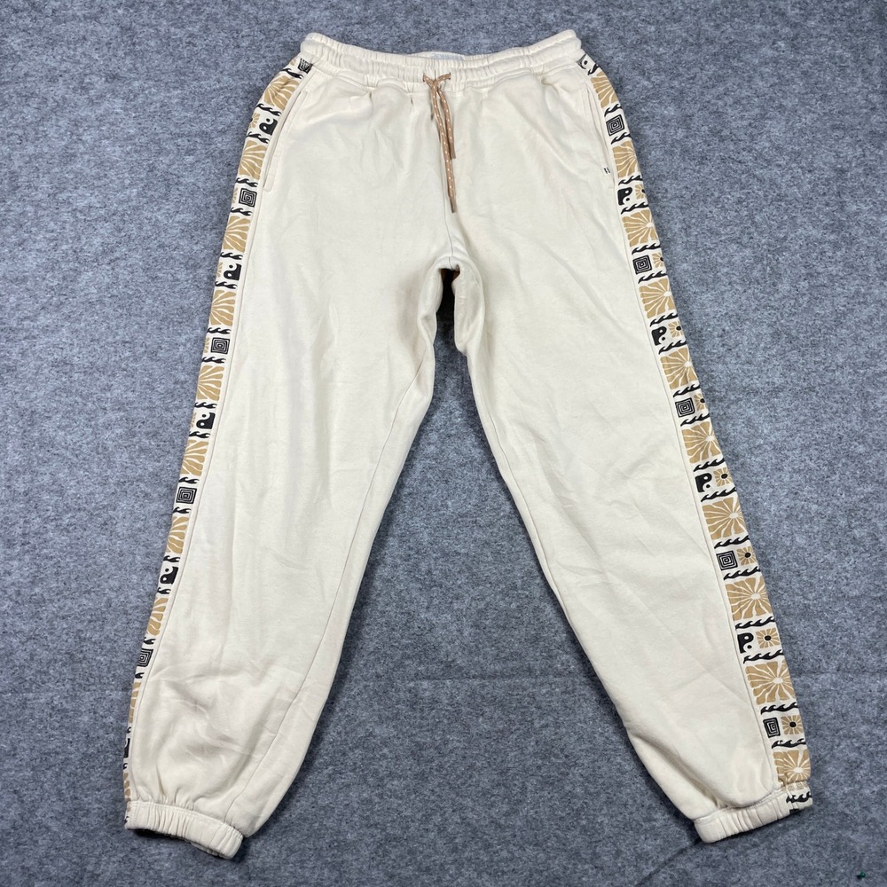 Billabong Sweatpants Mens M Cream Adventure Division Joggers Surf Skate Y2K
